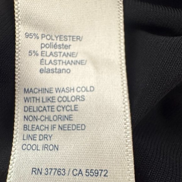 Rafaella Black  Wrap & Ruched Front Long Sleeve V-Neck Blouse Size Large - Picture 8 of 8